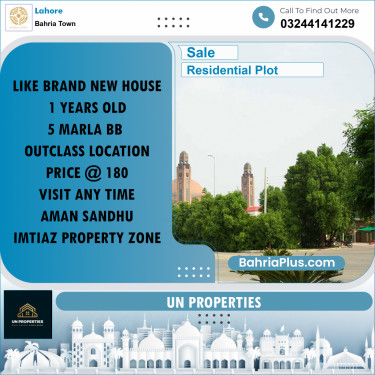 Residential Plot for Sale in Bahria Town, Lahore - (BP-201952)
