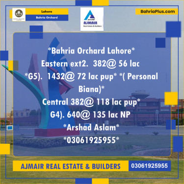 Residential Plot for Sale in Bahria Orchard, Lahore - (BP-201969)