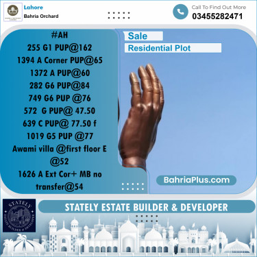 Residential Plot for Sale in Bahria Orchard, Lahore - (BP-201974)