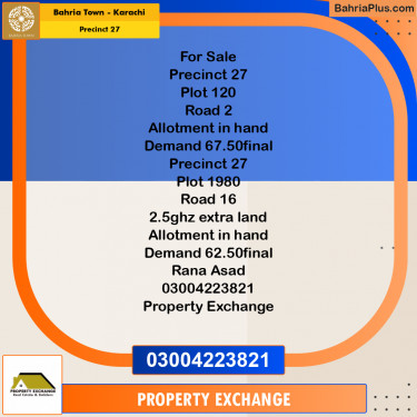 125 Sq. Yards Residential Plot for Sale in Precinct 27 -  Bahria Town, Karachi - (BP-202017)
