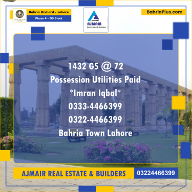 10 Marla Residential Plot for Sale in Phase 4 - G5 Block -  Bahria Orchard, Lahore - (BP-202035)