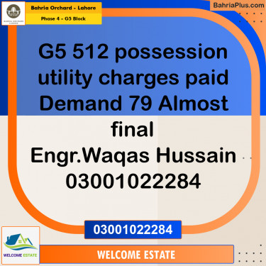 10 Marla Residential Plot for Sale in Phase 4 - G5 Block -  Bahria Orchard, Lahore - (BP-202088)