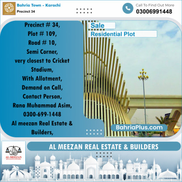 250 Sq. Yards Residential Plot for Sale in Precinct 34 -  Bahria Town, Karachi - (BP-202090)