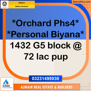 Residential Plot for Sale in Bahria Orchard, Lahore - (BP-202151)