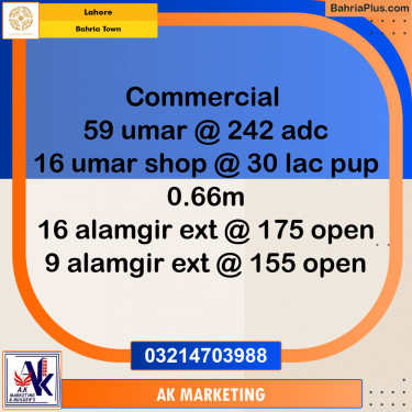 Residential Plot for Sale in Bahria Town, Lahore - (BP-202169)