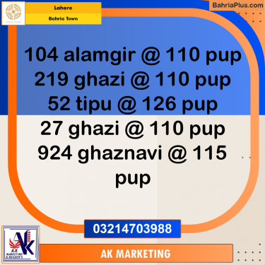 Residential Plot for Sale in Bahria Town, Lahore - (BP-202175)