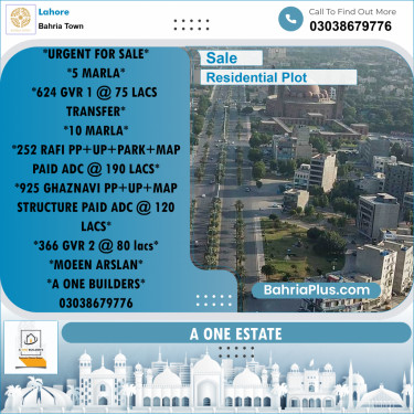 Residential Plot for Sale in Bahria Town, Lahore - (BP-202204)