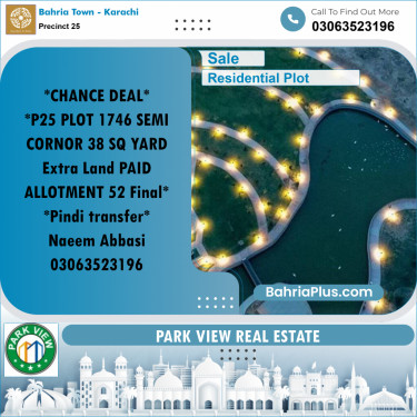 125 Sq. Yards Residential Plot for Sale in Precinct 25 -  Bahria Town, Karachi - (BP-202223)
