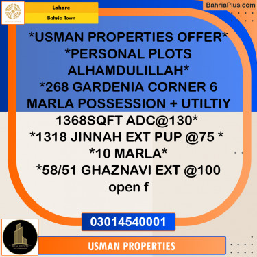 Residential Plot for Sale in Bahria Town, Lahore - (BP-202254)