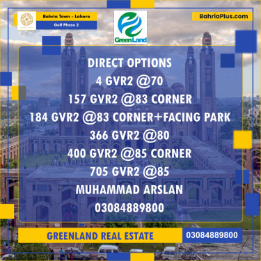10 Marla Residential Plot for Sale in Golf Phase 2 -  Bahria Town, Lahore - (BP-202288)