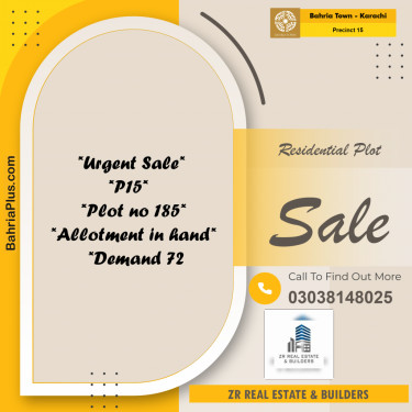 125 Sq. Yards Residential Plot for Sale in Precinct 15 -  Bahria Town, Karachi - (BP-202318)