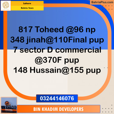 Residential Plot for Sale in Bahria Town, Lahore - (BP-202409)