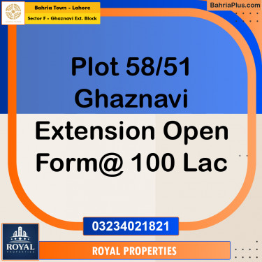 10 Marla Residential Plot for Sale in Sector F - Ghaznavi Ext. Block -  Bahria Town, Lahore - (BP-202447)