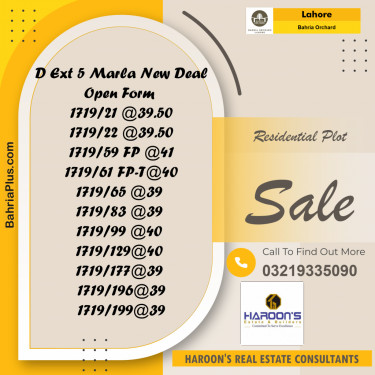 Residential Plot for Sale in Bahria Orchard, Lahore - (BP-202489)
