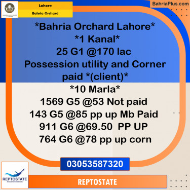 Residential Plot for Sale in Bahria Orchard, Lahore - (BP-202656)