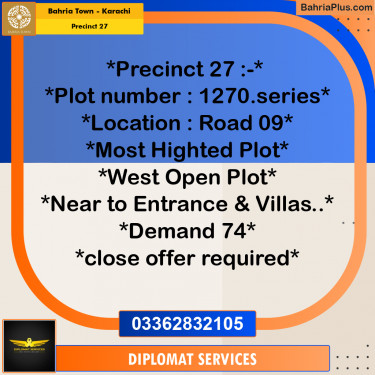 125 Sq. Yards Residential Plot for Sale in Precinct 27 -  Bahria Town, Karachi - (BP-202664)