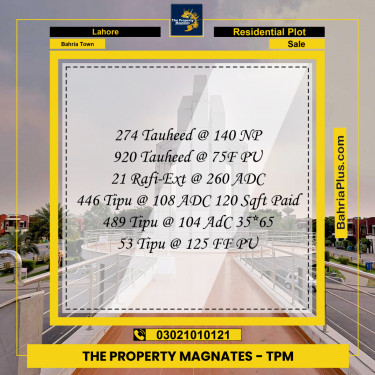 Residential Plot for Sale in Bahria Town, Lahore - (BP-202694)