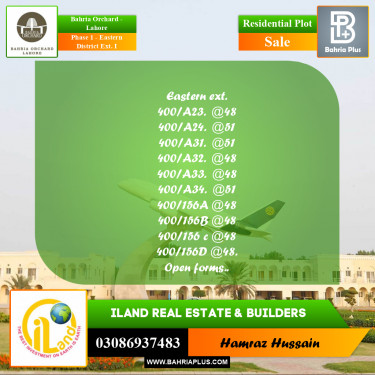5 Marla Residential Plot for Sale in Phase 1 - Eastern District Ext. I -  Bahria Orchard, Lahore - (BP-202697)