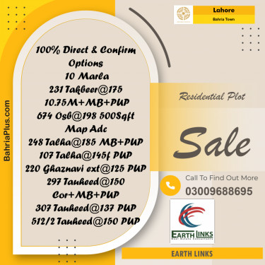 Residential Plot for Sale in Bahria Town, Lahore - (BP-202772)