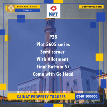 Residential Plot for Sale in Precinct 28 -  Bahria Town, Karachi - (BP-202782)