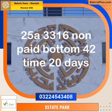 Residential Plot for Sale in Precinct 25A -  Bahria Town, Karachi - (BP-202863)
