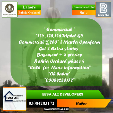 Commercial Plot for Sale in Bahria Orchard, Lahore - (BP-202906)