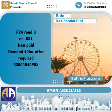 Residential Plot for Sale in Precinct 24 -  Bahria Town, Karachi - (BP-202909)