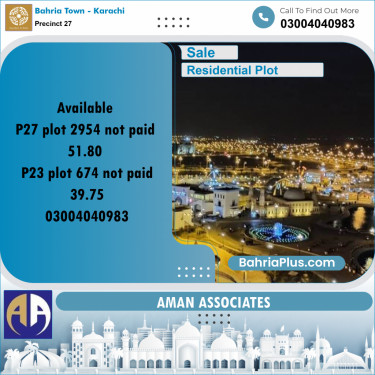 Residential Plot for Sale in Precinct 27 -  Bahria Town, Karachi - (BP-202946)