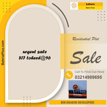 Residential Plot for Sale in Bahria Town, Lahore - (BP-203017)