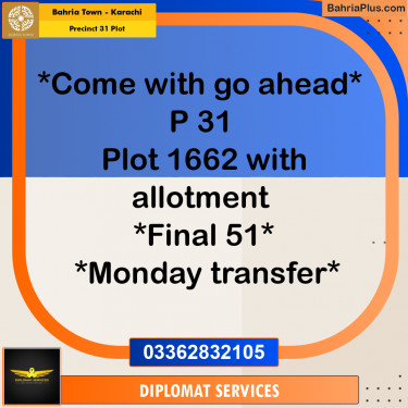 125 Sq. Yards Residential Plot for Sale in Precinct 31 Plot -  Bahria Town, Karachi - (BP-203070)