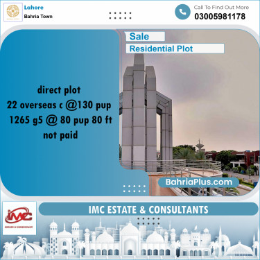 Residential Plot for Sale in Bahria Town, Lahore - (BP-203073)