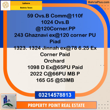 Residential Plot for Sale in Bahria Town, Lahore - (BP-203120)