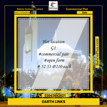 5 Marla Commercial Plot for Sale in Phase 4 - G1 Commercial -  Bahria Orchard, Lahore - (BP-203134)