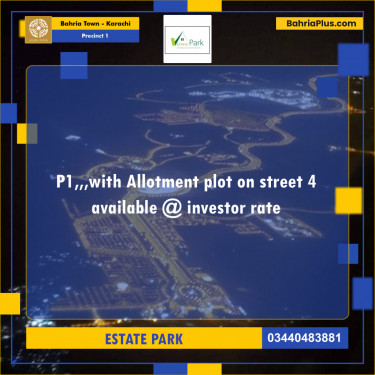 Residential Plot for Sale in Precinct 1 -  Bahria Town, Karachi - (BP-203153)