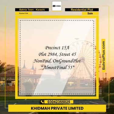 125 Sq. Yards Residential Plot for Sale in Precinct 15-A -  Bahria Town, Karachi - (BP-203178)