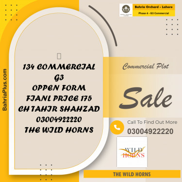 5 Marla Commercial Plot for Sale in Phase 4 - G3 Commercial -  Bahria Orchard, Lahore - (BP-203200)