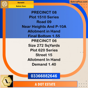 272 Sq. Yards Residential Plot for Sale in Bahria Town, Karachi - (BP-203213)