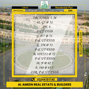 Residential Plot for Sale in Bahria Orchard, Lahore - (BP-203276)