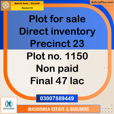 125 Sq. Yards Residential Plot for Sale in Precinct 23 -  Bahria Town, Karachi - (BP-203290)