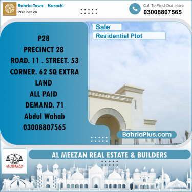 125 Sq. Yards Residential Plot for Sale in Precinct 28 -  Bahria Town, Karachi - (BP-203339)