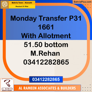 125 Sq. Yards Residential Plot for Sale in Precinct 31 Plot -  Bahria Town, Karachi - (BP-203378)