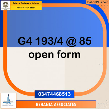 10 Marla Residential Plot for Sale in Phase 4 - G4 Block -  Bahria Orchard, Lahore - (BP-203405)