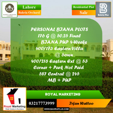 Residential Plot for Sale in Bahria Orchard, Lahore - (BP-203459)