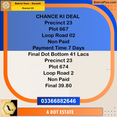 125 Sq. Yards Residential Plot for Sale in Precinct 23 -  Bahria Town, Karachi - (BP-203501)