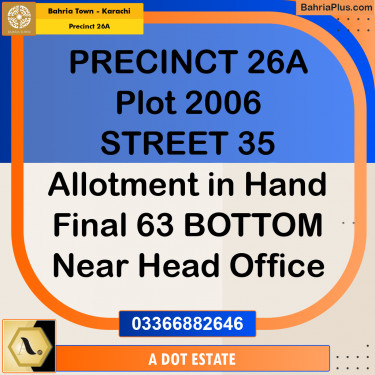 125 Sq. Yards Residential Plot for Sale in Precinct 26A -  Bahria Town, Karachi - (BP-203530)