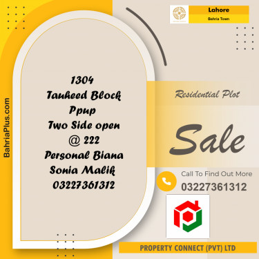 Residential Plot for Sale in Bahria Town, Lahore - (BP-203553)