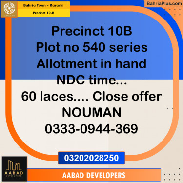 125 Sq. Yards Residential Plot for Sale in Precinct 10-B -  Bahria Town, Karachi - (BP-203619)