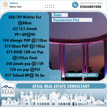 Residential Plot for Sale in Bahria Town, Lahore - (BP-203671)