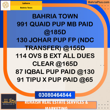 Residential Plot for Sale in Bahria Town, Lahore - (BP-203713)