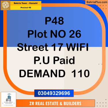 250 Sq. Yards Residential Plot for Sale in Precinct 48 -  Bahria Town, Karachi - (BP-203726)